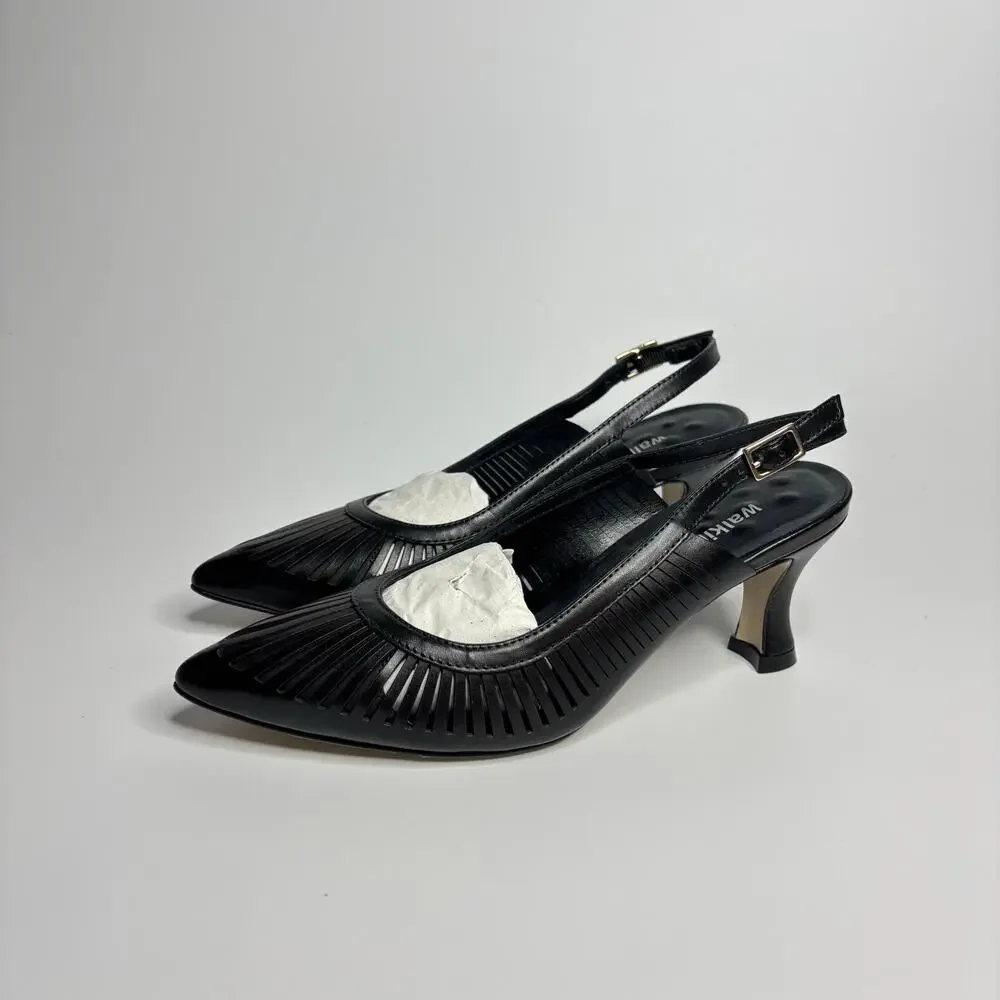 Walking Cradles Sawyer Leather Slingback Pumps in Black